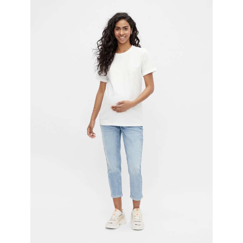 Mamalicious MLEVA Jersey Graviditetstop - Hvid