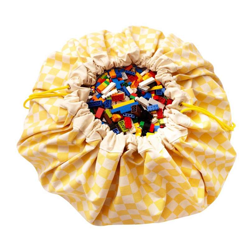 Play & Go Opbevaringstæppe - Vichy Yellow