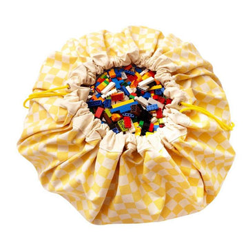 Play & Go Opbevaringstæppe - Vichy Yellow