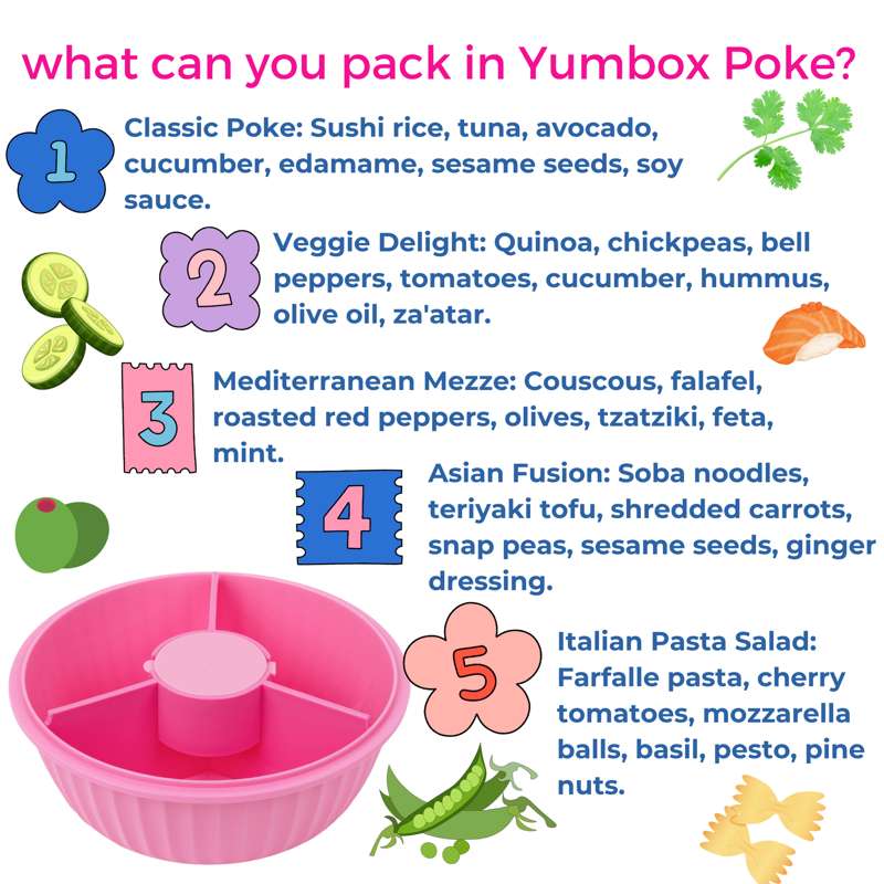 Yumbox Madkasse - Poke Love Bowl - 4 rum - Guava Pink