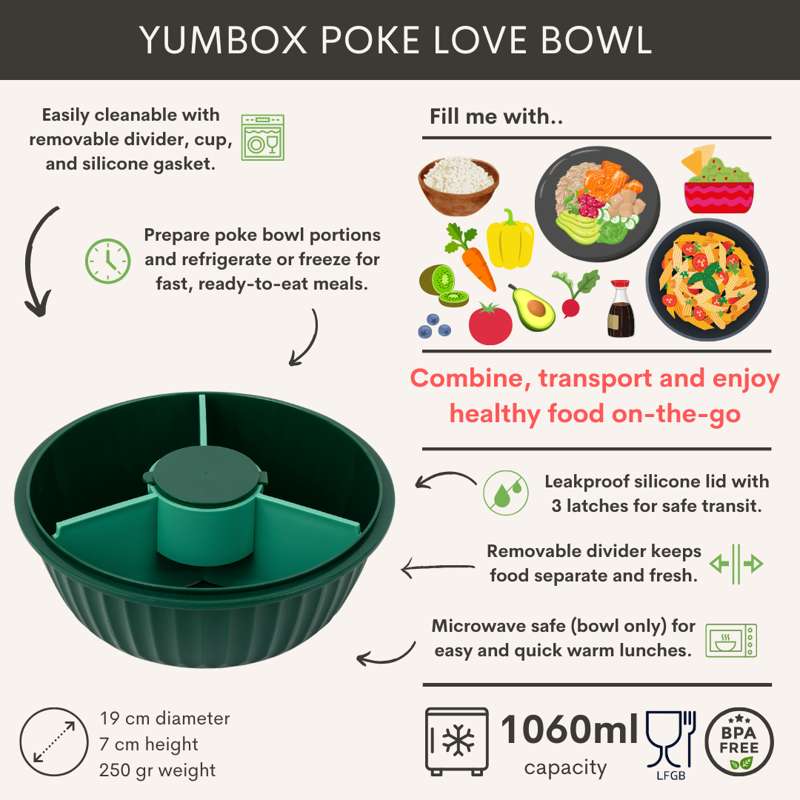 Yumbox Madkasse - Poke Love Bowl - 4 rum - Guava Pink