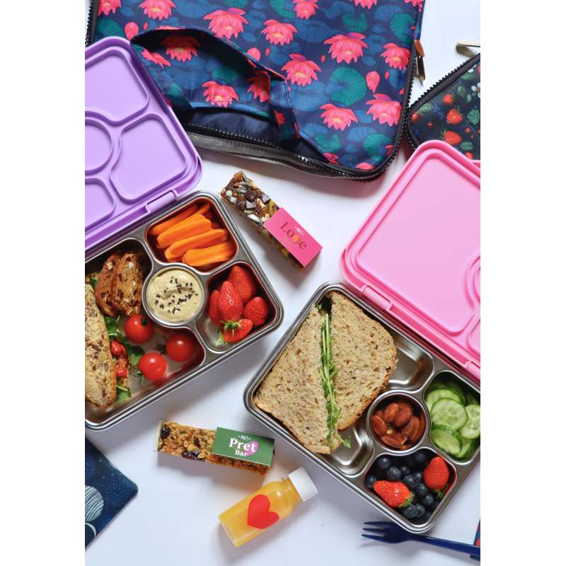 Yumbox Madkasse - Presto Stainless Steel - 4 rum - Paris Blue Glitter