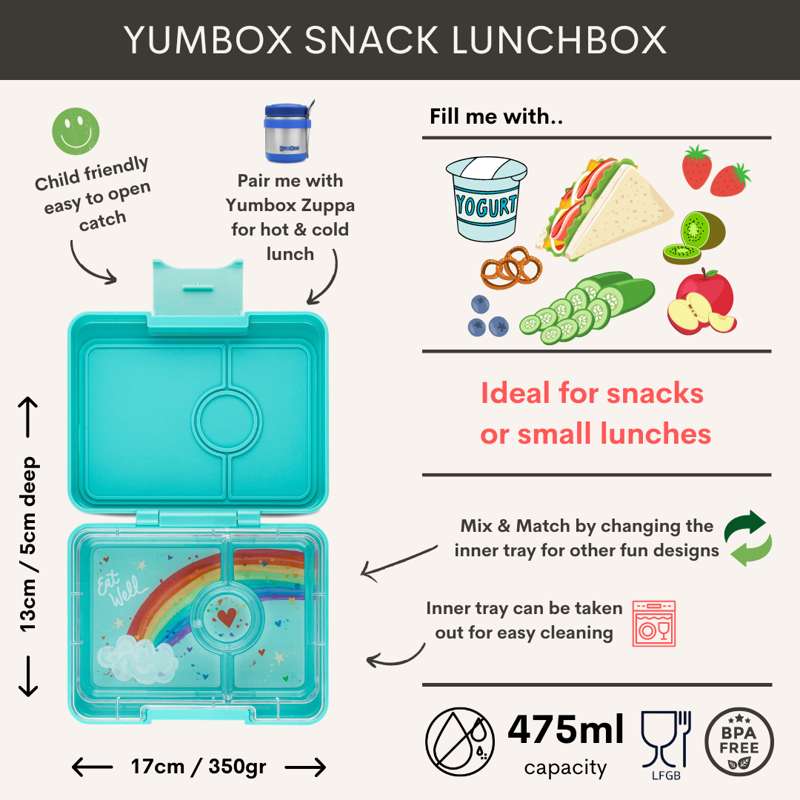 Yumbox Madkasse - Minisnack - 3 rum - Lavender Purple/Unicorn