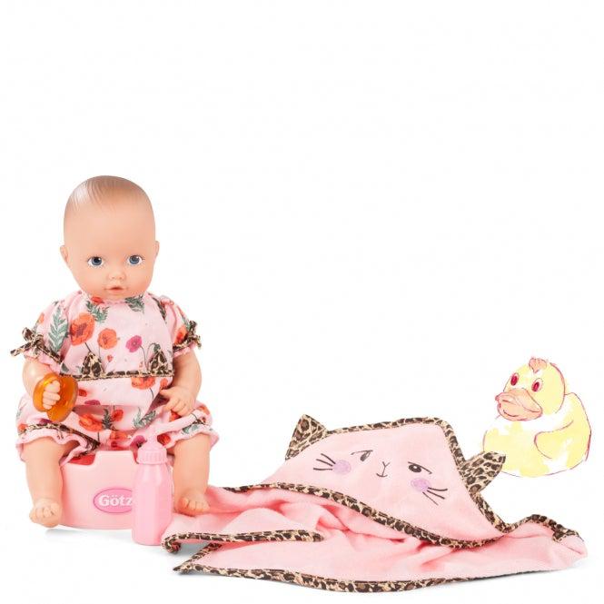 Götz Dukke Aquini pige Blomster-leo print - 33 cm-Dukker-Mammashop.dk